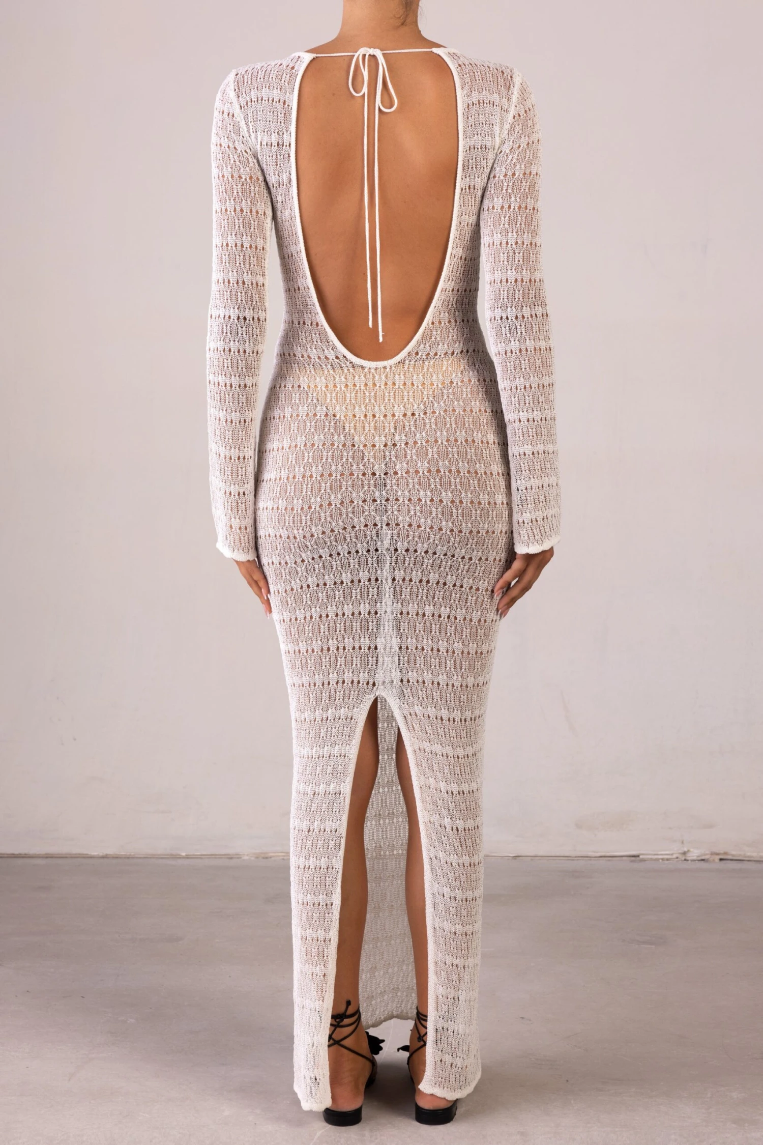 Keyhole Crochet Dress (Cream/Black)(Keyhole Crochet Dress Cream Black) 5 Keyhole Crochet Dress (Cream/Black)(Keyhole Crochet Dress Cream Black) - Image 5