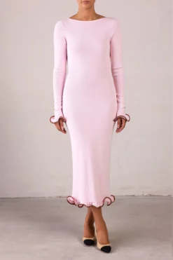 Ruffle Hem Midi Dress (Baby Pink)(Ruffle Hem Midi Dress Baby Pink) 10 Ruffle Hem Midi Dress (Baby Pink)(Ruffle Hem Midi Dress Baby Pink) -Same Los Angeles RTW R2583 scaled