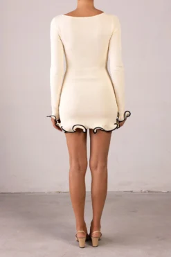 Ruffle Hem Mini Dress (Cream/Black)(Ruffle Hem Mini Dress Cream Black) 8 Ruffle Hem Mini Dress (Cream/Black)(Ruffle Hem Mini Dress Cream Black) -Same Los Angeles RTW R2596 scaled