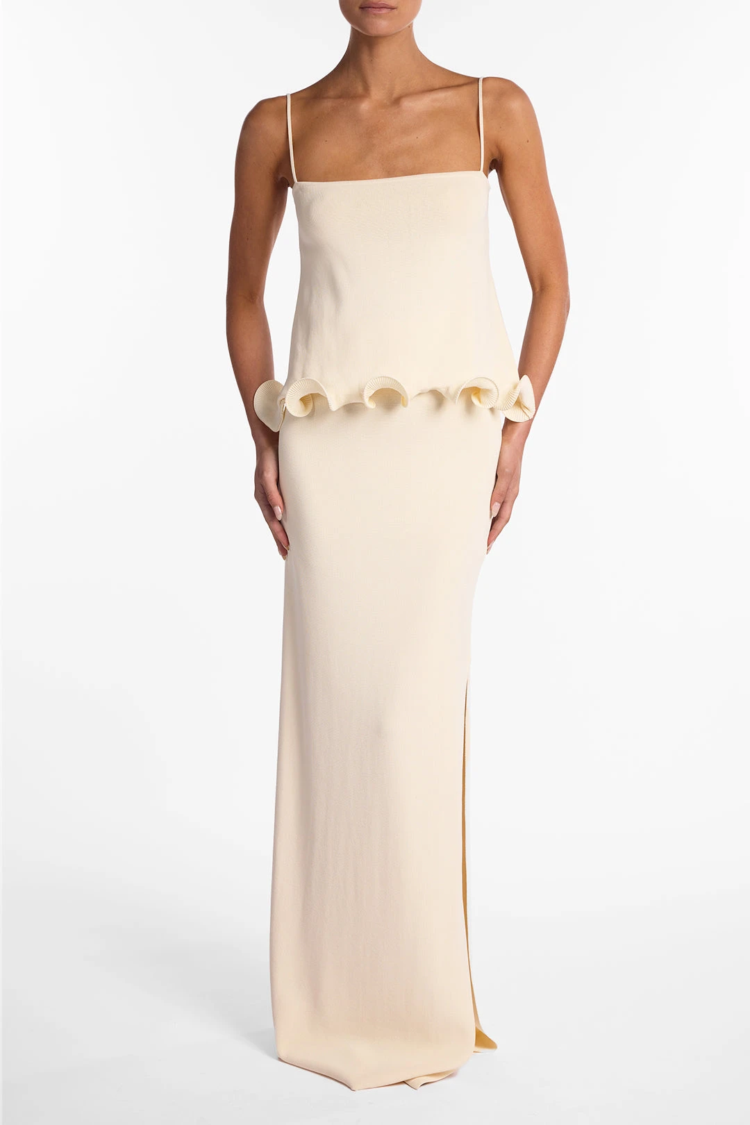 Ruffle Hem Tank Top (Cream)(Ruffle Hem Tank Top Cream) 3 Ruffle Hem Tank Top (Cream)(Ruffle Hem Tank Top Cream) - Image 3