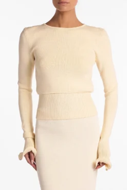 Ruffle Hem Sweater (Cream)(Ruffle Hem Sweater Cream) 10 Ruffle Hem Sweater (Cream)(Ruffle Hem Sweater Cream) -Same Los Angeles RuffleTop 7