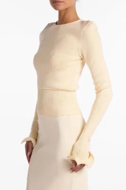 Ruffle Hem Sweater (Cream)(Ruffle Hem Sweater Cream) 11 Ruffle Hem Sweater (Cream)(Ruffle Hem Sweater Cream) -Same Los Angeles RuffleTop 8