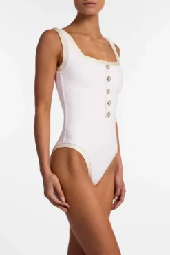 The Grace Tank One Piece (Faux Suede White/Cream)(The Grace Tank One Piece Faux Suede White Cream) 7 The Grace Tank One Piece (Faux Suede White/Cream)(The Grace Tank One Piece Faux Suede White Cream) -Same Los Angeles S24