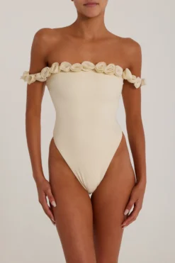 Rosette Off Shoulder One Piece (Faux Suede Cream/Cream)(Rosette Off Shoulder One Piece Faux Suede Cream Cream) 8 Rosette Off Shoulder One Piece (Faux Suede Cream/Cream)(Rosette Off Shoulder One Piece Faux Suede Cream Cream) -Same Los Angeles SAME Ecomm24.21 scaled