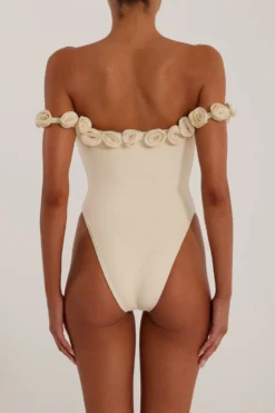 Rosette Off Shoulder One Piece (Faux Suede Cream/Cream)(Rosette Off Shoulder One Piece Faux Suede Cream Cream) 10 Rosette Off Shoulder One Piece (Faux Suede Cream/Cream)(Rosette Off Shoulder One Piece Faux Suede Cream Cream) -Same Los Angeles SAME Ecomm24.23 scaled