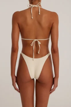 Rosette Triangle Top (Faux Suede Cream/Cream)(Rosette Triangle Top Faux Suede Cream Cream) -Same Los Angeles SAME Ecomm24.32 scaled