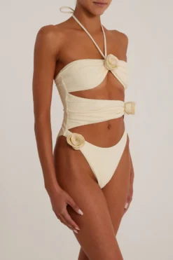 Rosette Cut Out One Piece (Faux Suede Cream/Cream)(Rosette Cut Out One Piece Faux Suede Cream Cream) -Same Los Angeles SAME Ecomm24.37 scaled