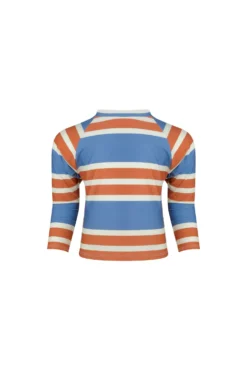 Unisex Rashguard (camel Cream Slate Stripe)(Unisex Rashguard Camel Cream Slate Stripe)