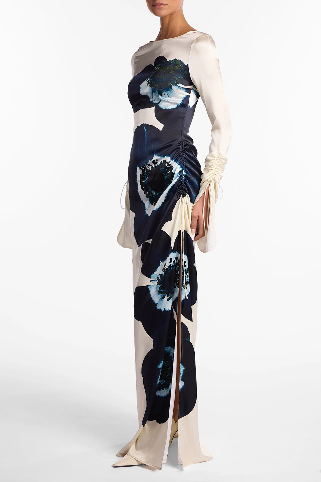 Silk Floral Gown (Cream/Navy)(Silk Floral Gown Cream Navy) 4 Silk Floral Gown (Cream/Navy)(Silk Floral Gown Cream Navy) - Image 4