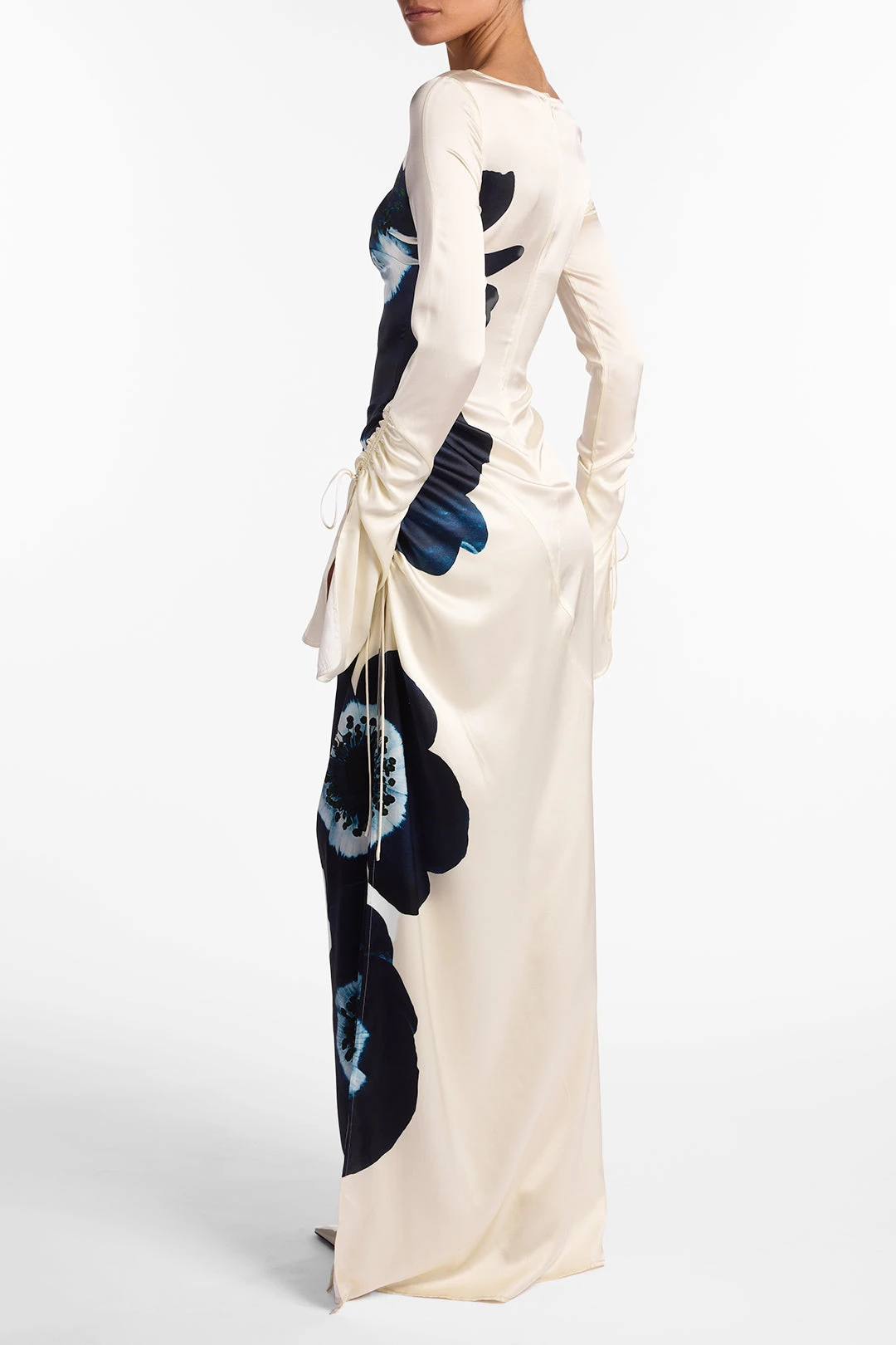 Silk Floral Gown (Cream/Navy)(Silk Floral Gown Cream Navy) 5 Silk Floral Gown (Cream/Navy)(Silk Floral Gown Cream Navy) - Image 5