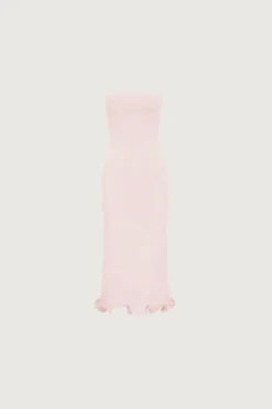 Ruffle Hem Strapless Dress (Pale Pink)(Ruffle Hem Strapless Dress Pale Pink)