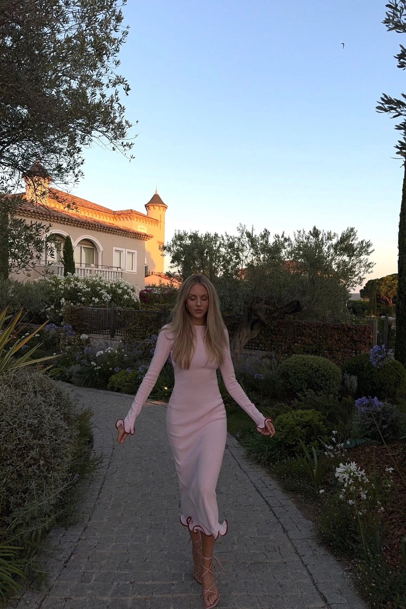 Ruffle Hem Midi Dress (Baby Pink)(Ruffle Hem Midi Dress Baby Pink) 2 Ruffle Hem Midi Dress (Baby Pink)(Ruffle Hem Midi Dress Baby Pink) - Image 2