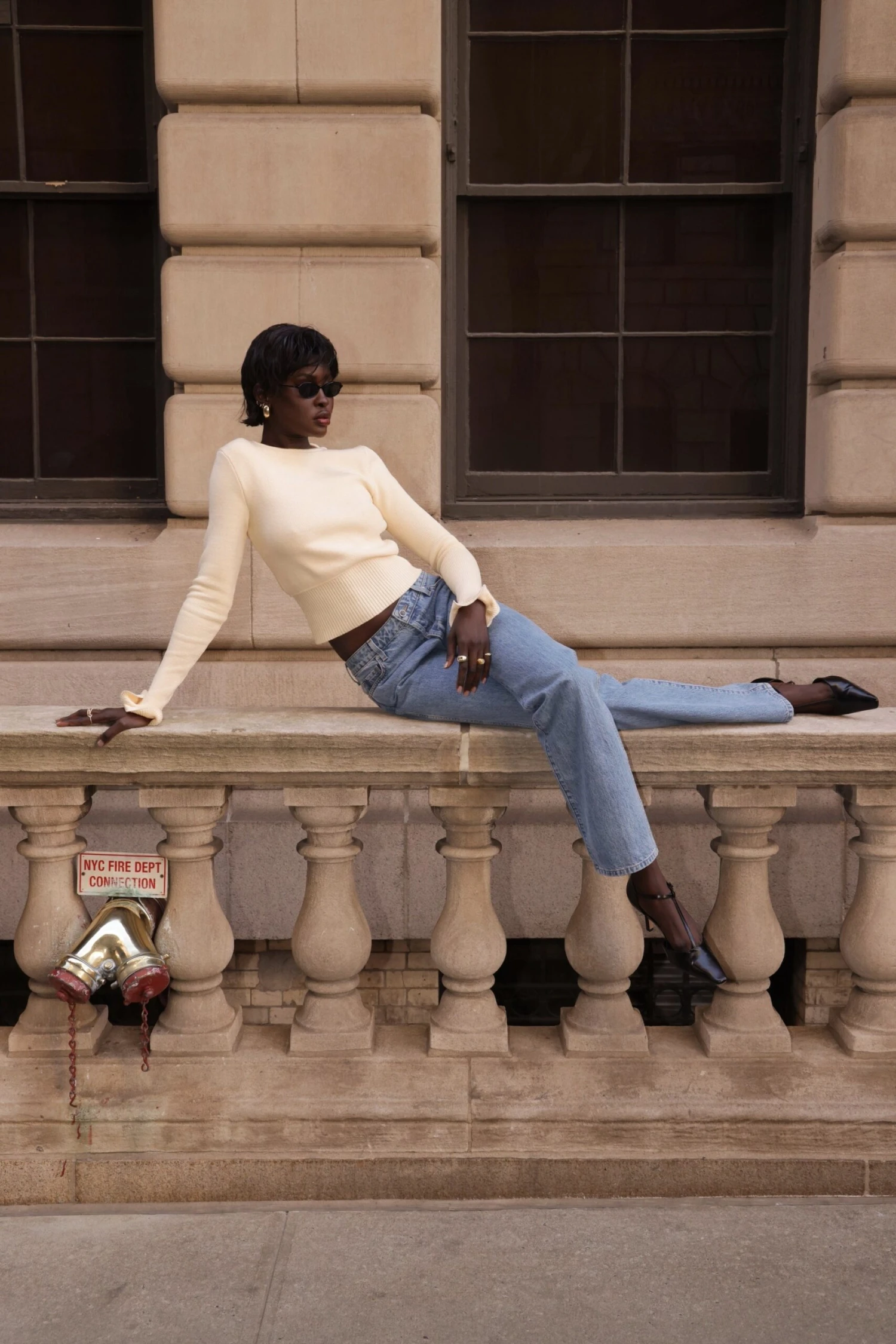 Ruffle Hem Sweater (Cream)(Ruffle Hem Sweater Cream) 3 Ruffle Hem Sweater (Cream)(Ruffle Hem Sweater Cream) - Image 3