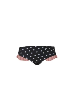 Ruffle Brief Bottom (black White Polka Dot/ribbed Blush)(Mini Me Bottom Black White Polka Dot Ribbed Blush)