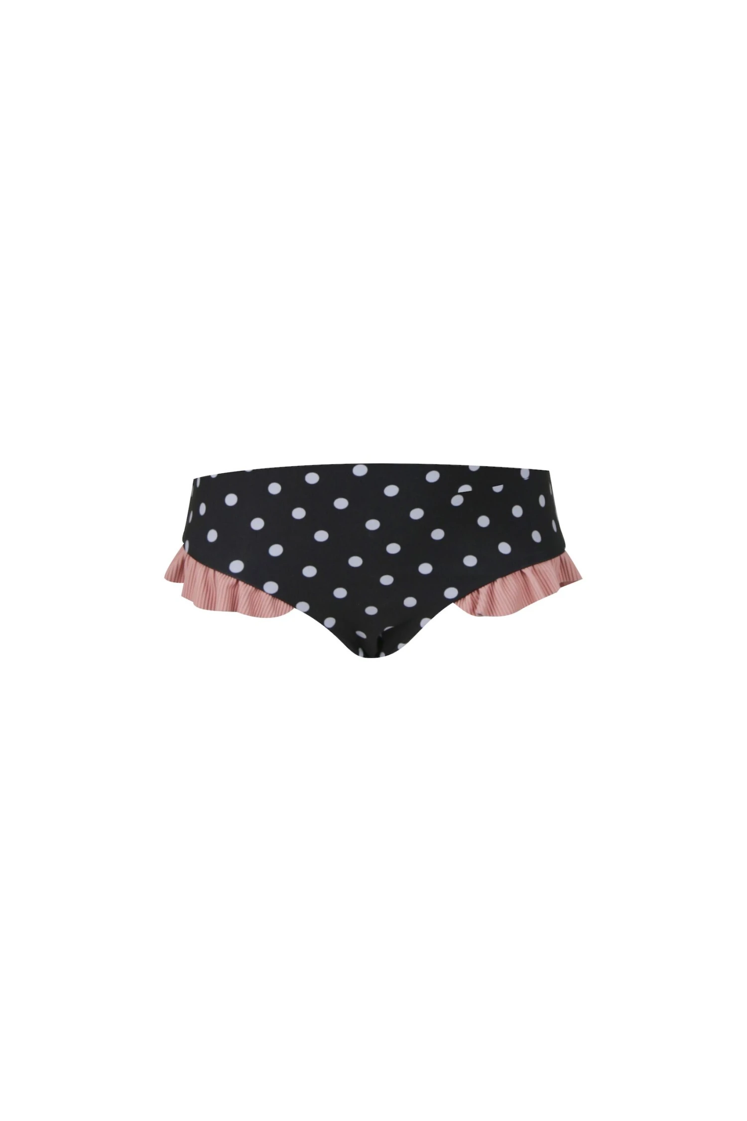 Ruffle Brief Bottom (black White Polka Dot/ribbed Blush)(Mini Me Bottom Black White Polka Dot Ribbed Blush) 1 Ruffle Brief Bottom (black White Polka Dot/ribbed Blush)(Mini Me Bottom Black White Polka Dot Ribbed Blush)